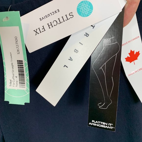 NWT Tribal Fia Blue Cuffed Straight Pants 4 - Picture 3 of 7